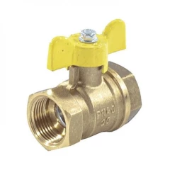 Кран шаровой VALFEX VF.277 11Б27фтМ 1″ Ду25 Ру16 ГАЗ полнопроходной, двухходовой, латунь ЛС59-1, уплотнение - фторопласт, внутренняя резьба, ручка-бабочка