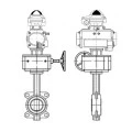 Затвор дисковый поворотный DN.ru WCB-316L-VITON Ду150 Ру16, углеродистая сталь, уплотнение - VITON, с пневмоприводом DN.ru DA-105 блоком концевых выключателей APL-210N и ручным дублером HDM-3