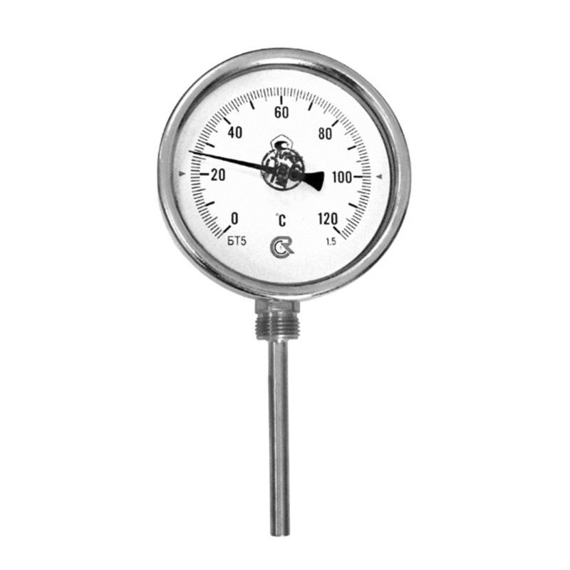 Термометр биметаллический D100 L100мм/лат.0+200гр.радиал.