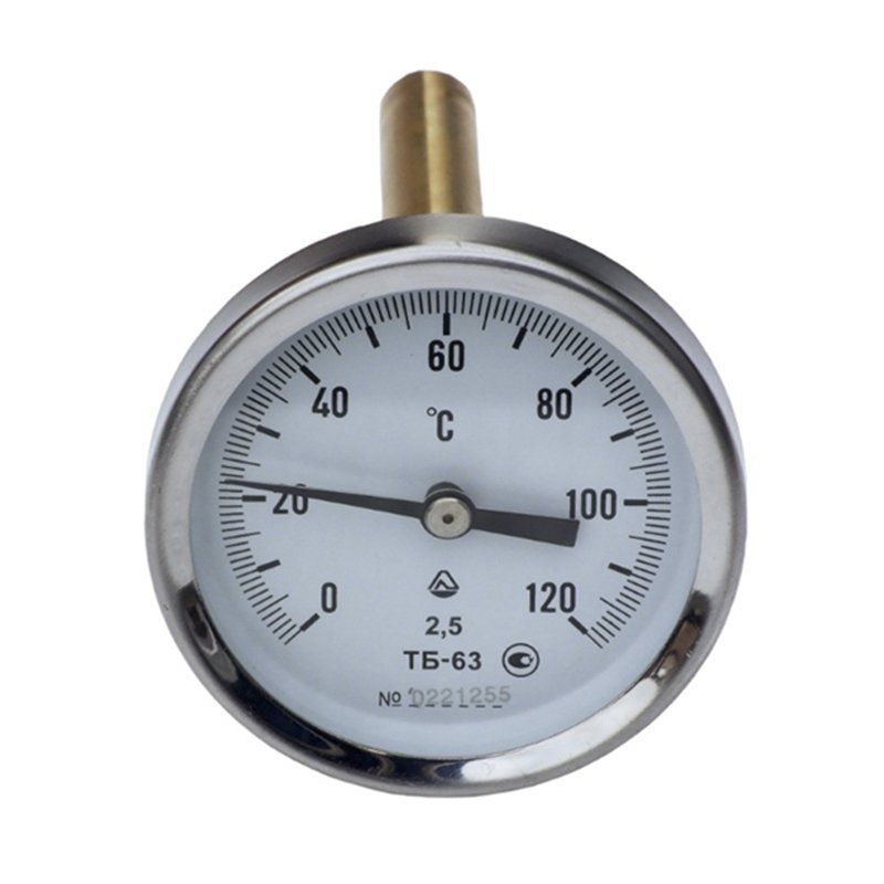 Термометр биметаллический D 63 L100мм/лат.0+150/160гр.осевой