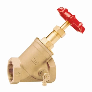 Клапан запорный Cimberio 61CRNL 1″ Ду25 Ру20 внутренняя резьба, с наклонным штоком, с пружинным обратным клапаном, корпус - латунь CR