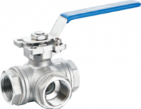 Шаровой кран трехходовой нержавеющий AISI304 муфтовый DN15 PN63 1/2" L-тип Шаровой кран трехходовой нержавеющий AISI304 муфтовый DN15 PN63 1/2" L-тип