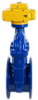Задвижка клиновая 30ч939р с обрезиненным клином синяя DN.RU-300-16-GGG50-EPDM-F4-BLUE Ду300 Ру16 T110-120°C с электроприводом DN.ru MT-300-220, 220 В