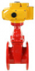 Задвижка клиновая 30ч939р с обрезиненным клином красная DN.RU-300-16-GGG50-EPDM-F4-RED Ду300 Ру16 T110-120°C с электроприводом DN.ru MT-300-380, 380 В